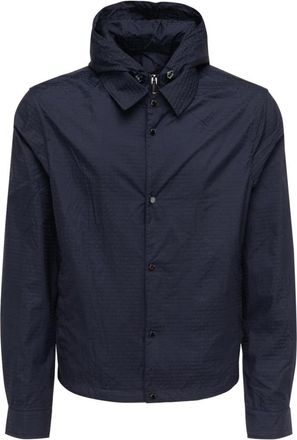 Emporio Armani Jassen, Heren, Blauw, XL, Katoen, Iconische Blauwe Blouson Jas