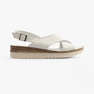 Hush Puppies Saphira Womens Slingback Sandals White Leather - Size UK 8