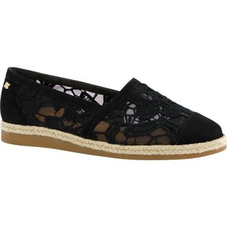 Paul Green Danica Lace Flat in Black Suede Blossom Mesh at Nordstrom, Size 7.5Us