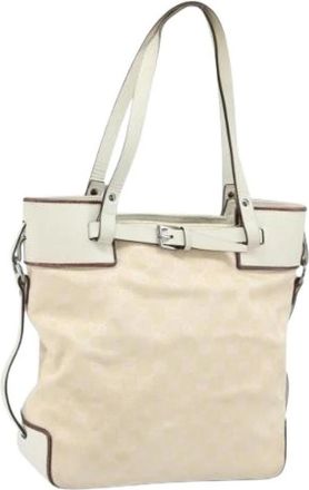 Gucci Pre-owned Vintage Tote Bag - Dames - Vintage Shopper - Beige - ONE Size - Leer - Vintage