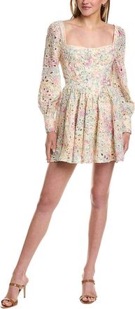 Bardot Lila Flounce Broderie Mini Dress
