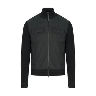 Moncler Hybrid Cardigan - male - Moncler - Bomber Jackets - Black - XL - Jackets