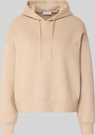 Lacoste Sport Oversized Hoodie aus Baumwoll-Mix in Beige, Gr&ouml;&szlig;e 34