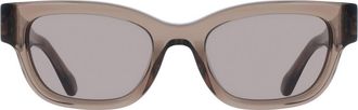 Ferragamo 52mm Modified Rectangular Sunglasses in Transparent Brown at Nordstrom