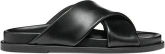 Geox Adelash Slide - Dames - Sandalen - Zwart - 37 EU - Leer - Schoenen