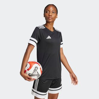 adidas Fussballtrikot ADIDAS PERFORMANCE SQUADRA 25 TRIKOT, Damen, Gr. XXL, schwarz-weiss (schwarz, wei&szlig;), Obermaterial: 100% Polyester, Rundhals, Trikots Fu