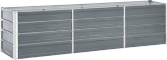 vidaXL Vidaxl - Arriate de jardín de acero galvanizado gris 240x40x45 cm