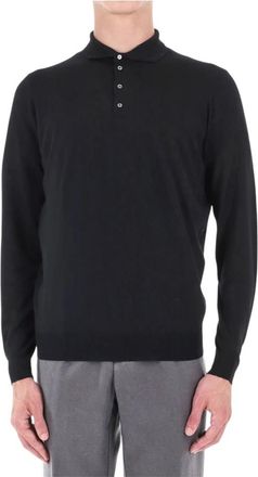 Drumohr Polo de lana merino extrafina - Knitwear - Hombre - Negro - 2XL