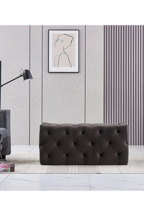 Life Interiors Melia Velvet Ottoman Bench Single in Charcoal