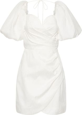 Rebecca Vallance Chene puff-sleeved mini dress - women - Elastane/Polyester/Polyester - 6 - White