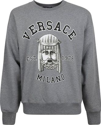 Versace Gray Cotton Mens Sweatshirt