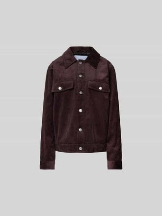 Won Hundred Cordjacke mit Brusttaschen in Dunkelbraun, Gr&ouml;&szlig;e 46