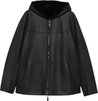Emporio Armani Leren Blouson Jas - Heren - Leren en Su&egrave;de Jassen - Zwart - XL - Leer - Jassen
