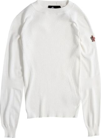 Moncler Geribbelde Trui - Dames - Ronde hals truien - Beige - S - Polyester - Truien & Vesten