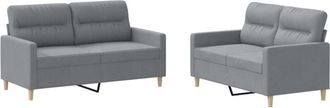 vidaXL Vidaxl - Juego De Sof&aacute;s Con Cojines 2 Piezas Tela Gris Claro