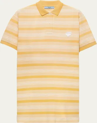 Prada Striped Cotton Jersey Mini Polo Dress