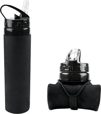 No Brand Botella De Agua Plegable A Prueba De Fugas De 600 Ml, Botella De Agua Deportiva De Silicona, Botella De Agua Plegable Port&aacute;til, Adecuada Para Viajes, 