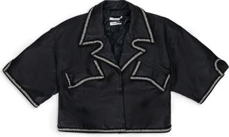 Rhude Black Stitched Crop Leather Vest