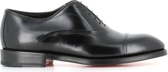 Santoni Oxford Schoen - Heren - Nette schoenen - Zwart - 41 1/2 EU - Leer - Schoenen