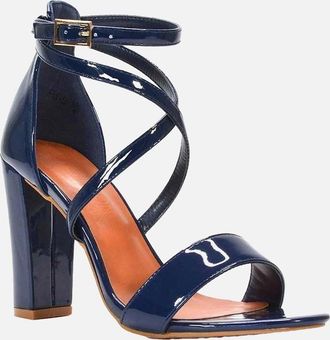 XY London Womens XY London Womens/Ladies Briella Strappy High Block Heel Sandals - Navy - Size: 3