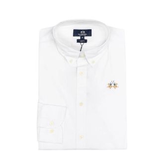 La Martina Heren, Overhemden, Wit, Maat: 2XL Katoen