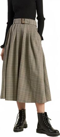Flying Tomato Mood Allure Full Skirt In Grey Stripes