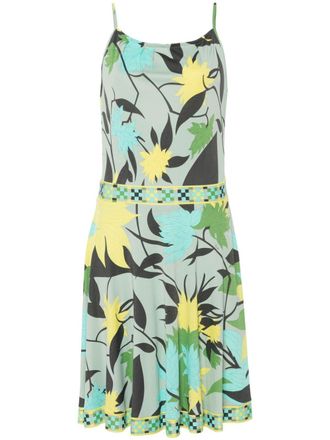 Pucci fitted floral-print dress - women - Viscose - 44 - Green