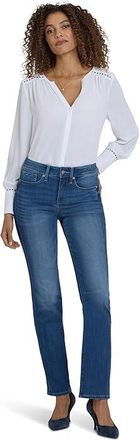NYDJ Petite Marilyn Straight Womens Jeans Cool Marine : 10P, Denim/Elastane/Modal