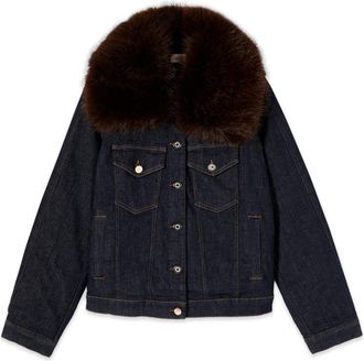 Oltre Denim Jas met Bontkraag - Dames - Spijkerjassen - Blauw - L - Denim - Jassen