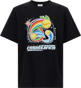 Casablanca Manga Tennis Ball T Shirt Nero-Uomo