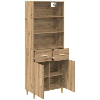 vidaXL Aparador Alto Con Caj&oacute;n Roble Artesanal 69,5 X 34 X 180 Cm Vidaxl