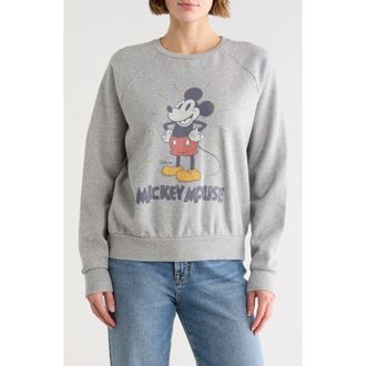 Junk Food Mickey Mouse Vintage Pullover Sweater in Heather Grey at Nordstrom Rack, Size X-Small