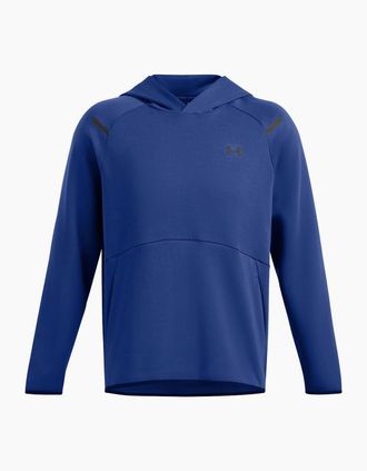 Under Armour Mens Hooded Neck Raglan Sleeve Fleece Hoody - Blue - Size: 38