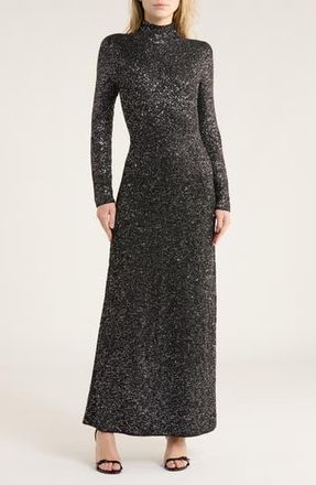 Rag & Bone Danni Sequin Long Sleeve Maxi Sweater Dress in Black at Nordstrom Rack, Size X-Small