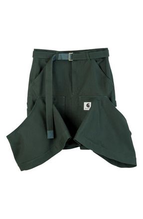 sacai Carhartt WIP Duck Canvas Skirt in Green at Nordstrom, Size 0