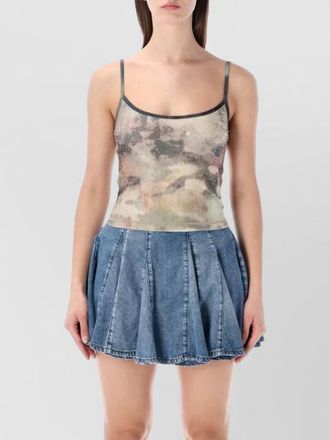 Diesel camouflage crystal tank top stretch nylon