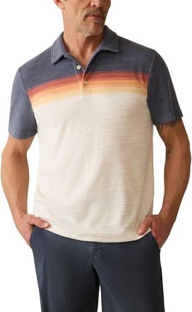 Faherty Cabana Towel Terry Surf Stripe Polo Shirt