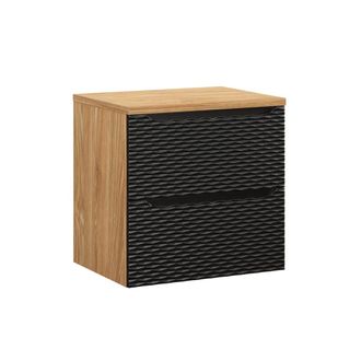 Petits Meubles Elora mueble bajo 60cm paneles de melamina y mdf negro y madera