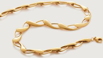 Monica Vinader Gold Nura Link Necklace