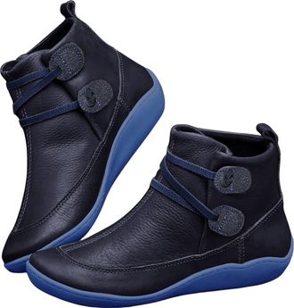 Generic Short Ankle Boots for Women Uk Chelsea Boots Waterproof Low Square Heel Cap Toe Boots Non-Slip Winter Side Zipper, Arch Support Boots Classic Formal W