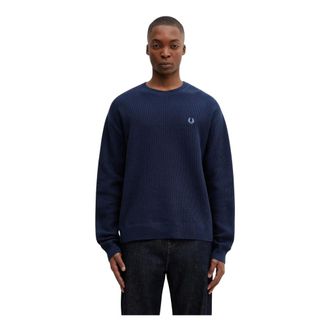 Fred Perry Round-neck Knitwear - Knitwear - Hombre - Azul - M