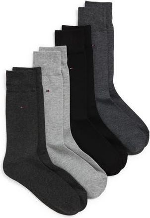 Tommy Hilfiger 4-Pack Solid Crew Dress Socks in Heather Grey Assorted at Nordstrom Rack