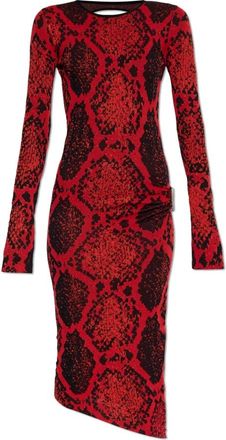 The Attico Jurk met patroon - Dames - Casual kleedjes - Rood - M - Leer - Kleedjes