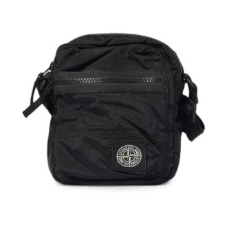 Stone Island Coated Nylon Metal Pouch Bag - male - Stone Island - Cross Body Messenger - Black - ONE SIZE - Bags
