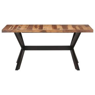 Berkfield Home Dining Table 160x80x75 cm Solid Wood with Honey Finish in Brown | Size: 160 x 80 x 75 cm