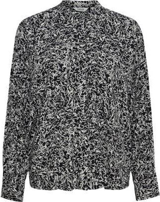 b.young Josa Button-Up Shirt in Black Zigzag Mix at Nordstrom Rack, Size 8 Us / 40 Eu