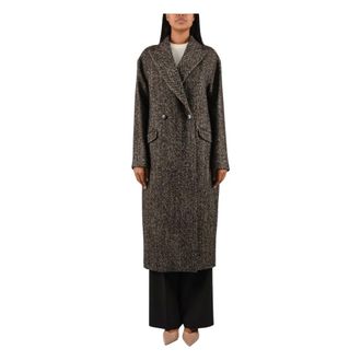 Tagliatore Wollen double-breasted jas - Dames - Mantels - Bruin - Maat: XS Wol