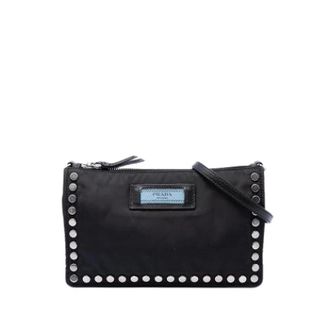 Prada Pre-owned Etiquette Crossbody Bag - Dames - Pre-owned - Zwart - Maat: ONE Size Leer