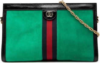 Gucci Pre-owned Gucci Medium Suede Web Ophidia Chain Shoulder Bag NH8MFQS2QKT3ZEOQ