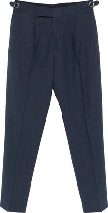 Paul Smith pleated-front adjustable trousers - Blue